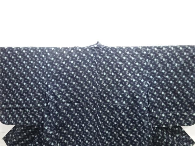  アンティーク　木綿本場久留米絣　抽象模様単衣着物